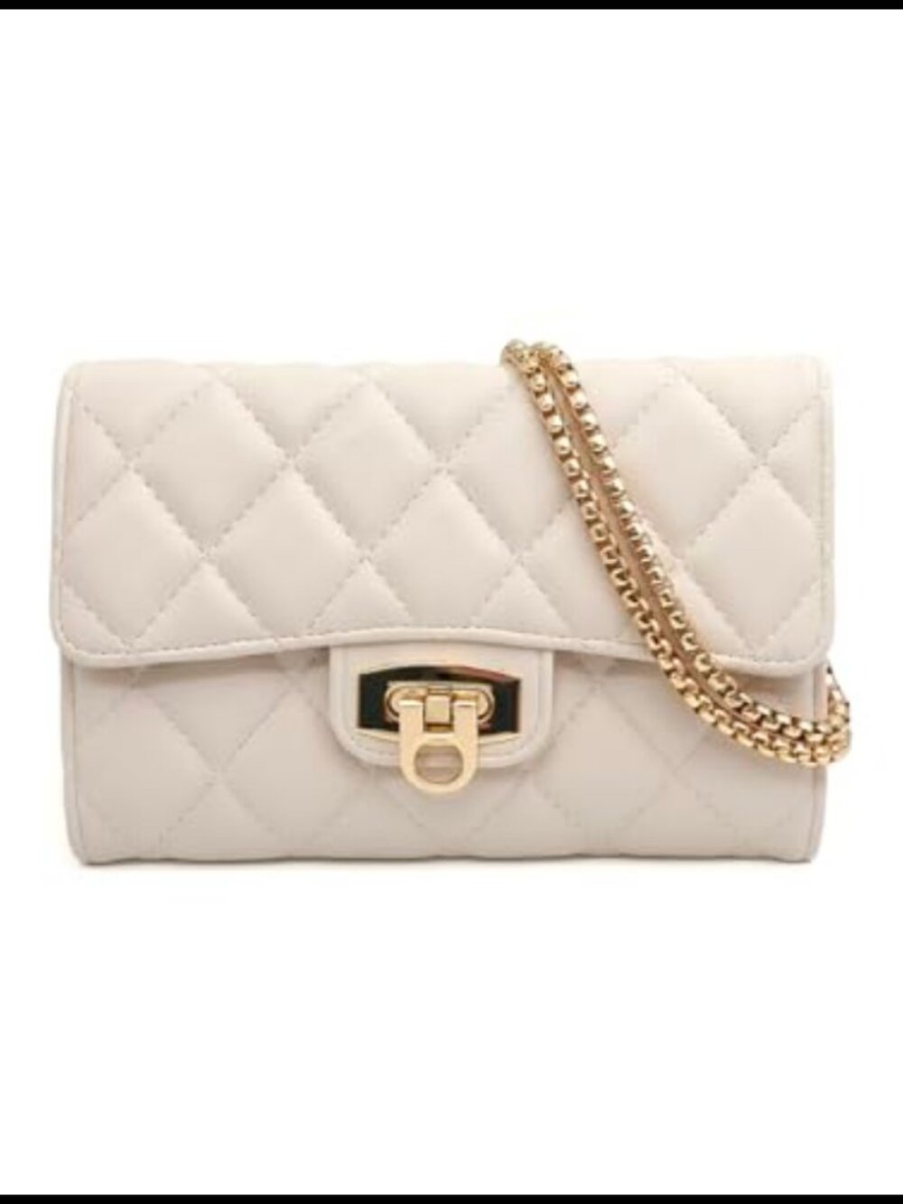 Quilted Vegan PU Leather Clutch Crossbody Shoulder Bag Small Purse
